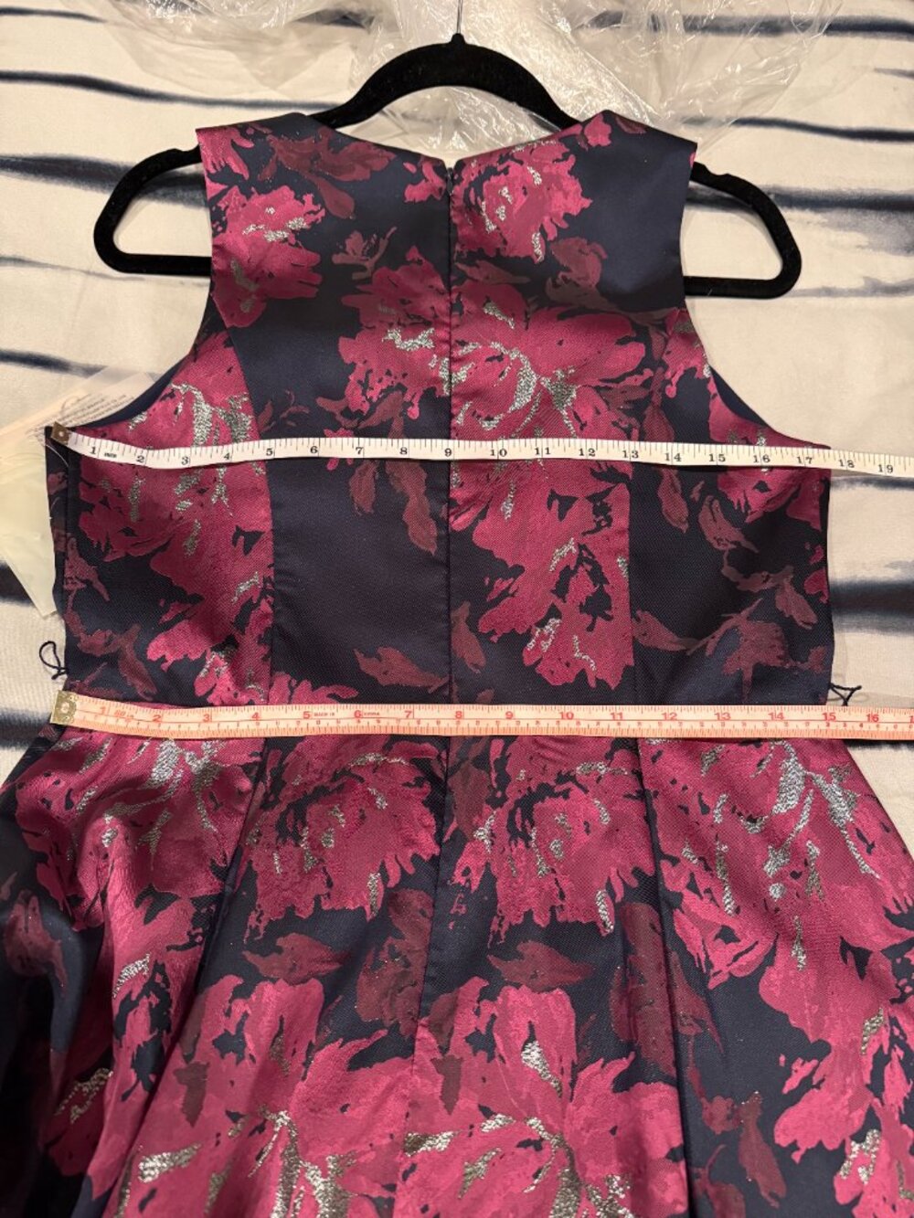 NWT Eliza J high-low floral gown with embellished belt and pockets, size 10 - Picture 10 of 10